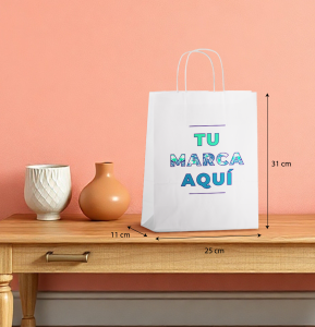 Bolsas papel blancas baratas 25x31x11