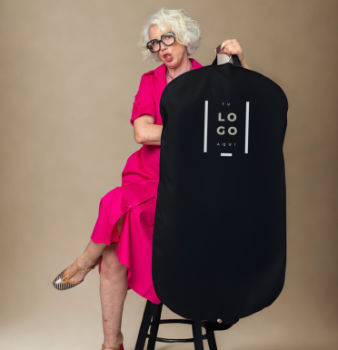 Guardatraje redoneado de tela reciclada 60x110 Guardatraje redoneado de tela reciclada 60x110