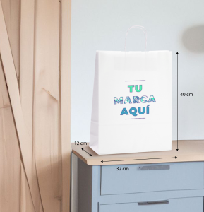 Bolsas papel blancas baratas 32x40x12