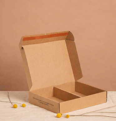 Cajas de cartón reciclado con separador para ecommerce 31x24x6 | Fabricadas por personas con discapacidad intelectual