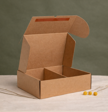 Cajas de cartón reciclado con separador para ecommerce 29x25x12 | Fabricadas por personas con discapacidad intelectual