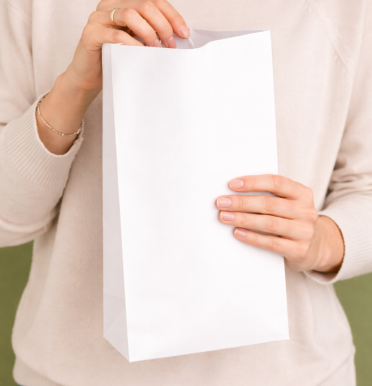 Bolsas de papel blancas sin asas 18x29x10