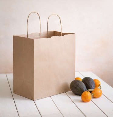 Bolsas de papel reciclado 100 g take away 28x27x16