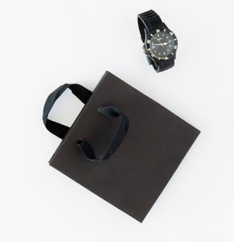 Bolsas de papel de lujo negras para joyerías